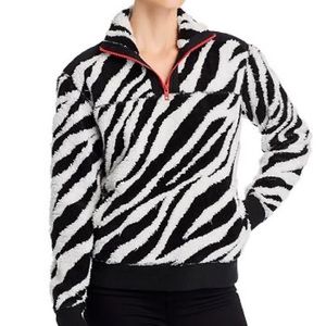 Rag & Bone Zebra Half Zip Sherpa Pullover